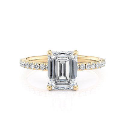 Michael M Hidden Halo Emerald Engagement Ring