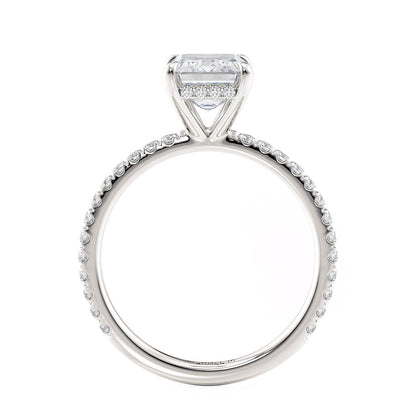 Michael M Hidden Halo Emerald Engagement Ring