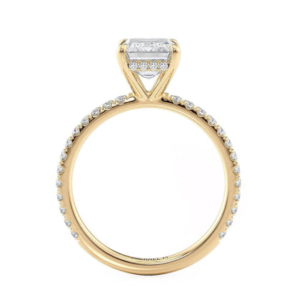 Michael M Hidden Halo Emerald Engagement Ring