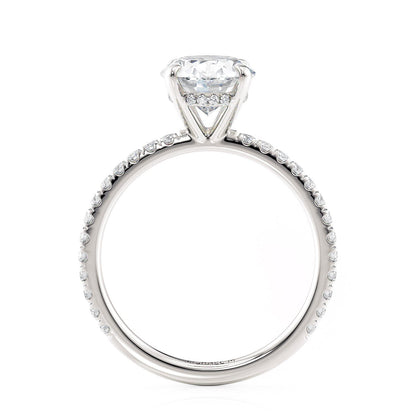 Michael M Hidden Halo Oval Engagement Ring