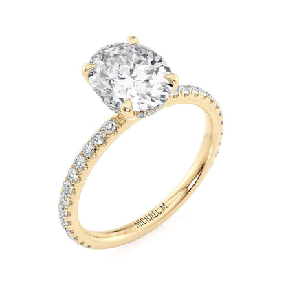 Michael M Hidden Halo Oval Engagement Ring