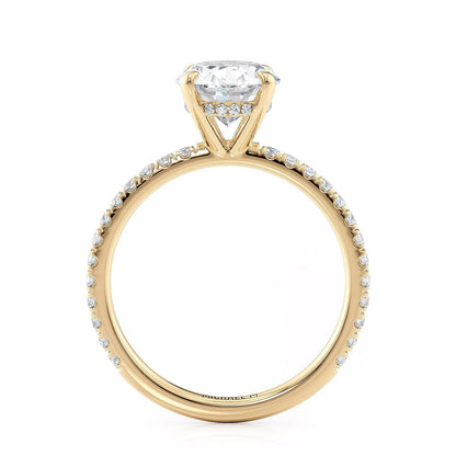 Michael M Hidden Halo Oval Engagement Ring