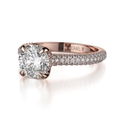 Michael M Hidden Halo Round Engagement Ring