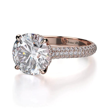 Michael M Hidden Halo Round Engagement Ring