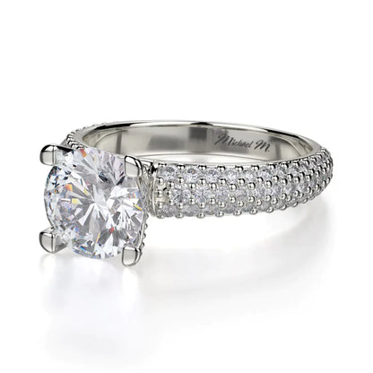 Michael M Hidden Halo Round Engagement Ring