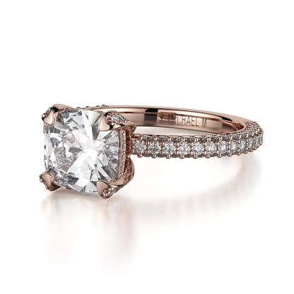 Michael M Hidden Halo Cushion Engagement Ring
