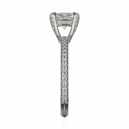 Michael M Hidden Halo Cushion Engagement Ring