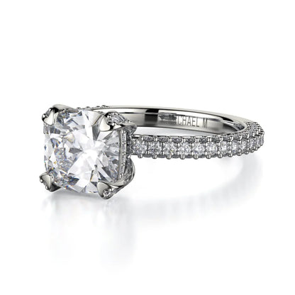 Michael M Hidden Halo Cushion Engagement Ring