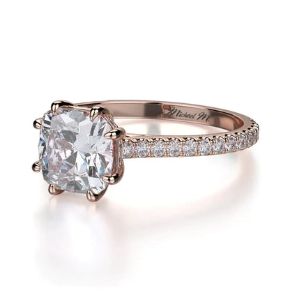 Michael M Hidden Halo Cushion Engagement Ring