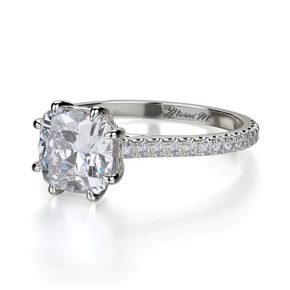 Michael M Hidden Halo Cushion Engagement Ring