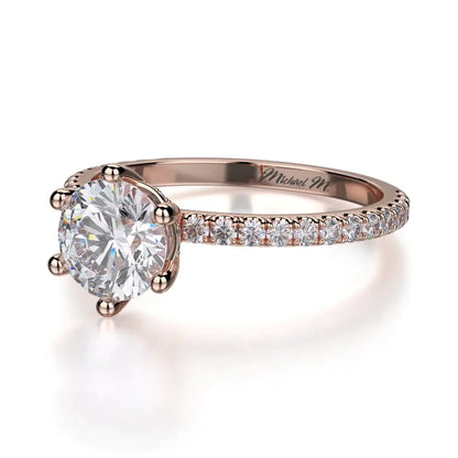 Michael M Hidden Halo Round Engagement Ring