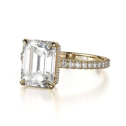 Michael M Center Stone Claw Prong Emerald Engagement Ring