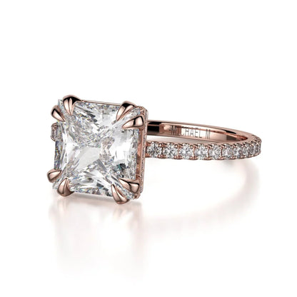 Michael M Hidden Halo Princess Engagement Ring