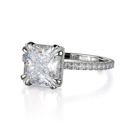 Michael M Hidden Halo Princess Engagement Ring