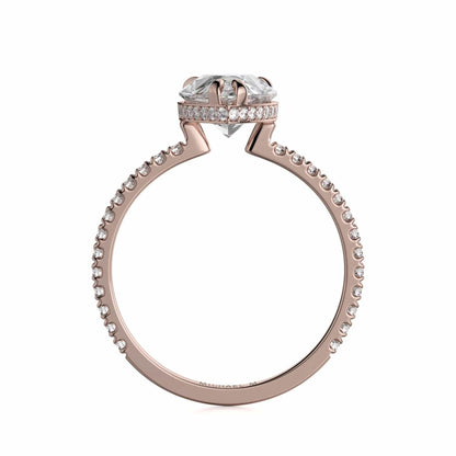 Michael M Hidden Halo Pear Engagement Ring