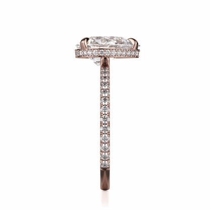 Michael M Hidden Halo Pear Engagement Ring