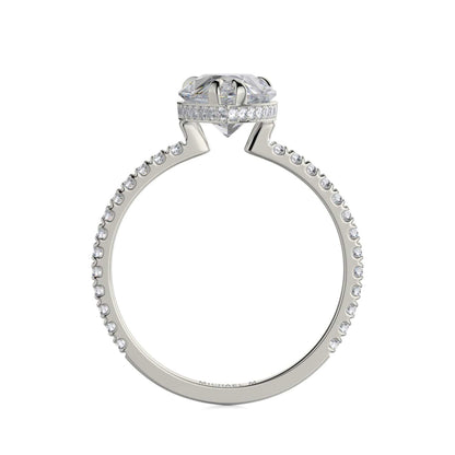 Michael M Hidden Halo Pear Engagement Ring
