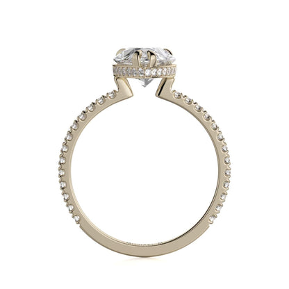 Michael M Hidden Halo Pear Engagement Ring