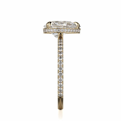 Michael M Hidden Halo Pear Engagement Ring