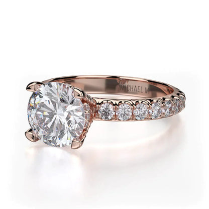 Michael M Hidden Halo Round Engagement Ring
