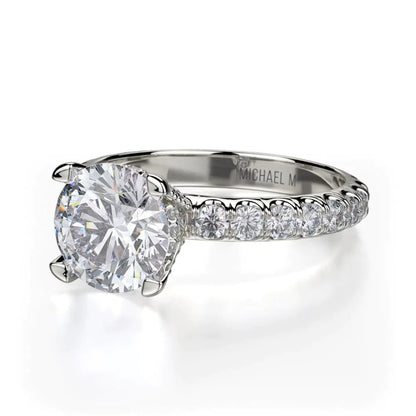 Michael M Hidden Halo Round Engagement Ring