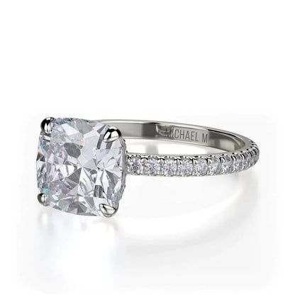 Michael M Hidden Halo Cushion Engagement Ring