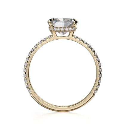 Michael M Hidden Halo Cushion Engagement Ring