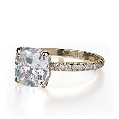 Michael M Hidden Halo Cushion Engagement Ring