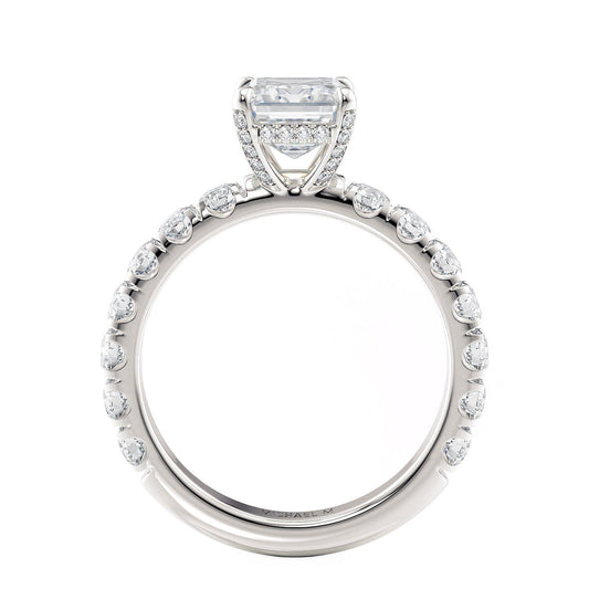 Michael M Hidden Halo Emerald Engagement Ring