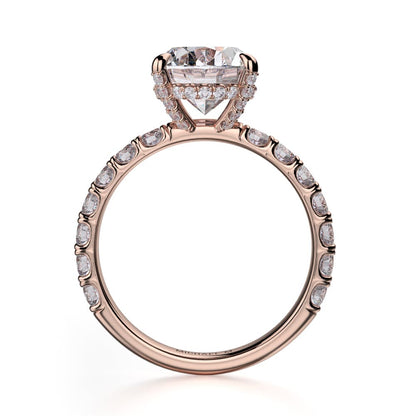 Michael M Hidden Halo Oval Engagement Ring