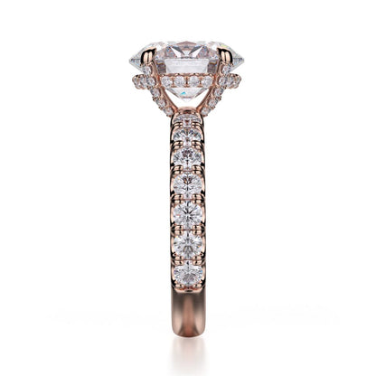 Michael M Hidden Halo Oval Engagement Ring