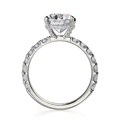Michael M Hidden Halo Oval Engagement Ring