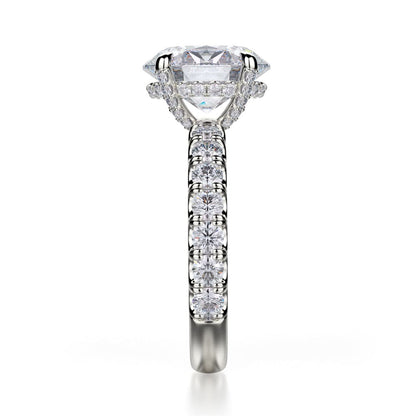 Michael M Hidden Halo Oval Engagement Ring