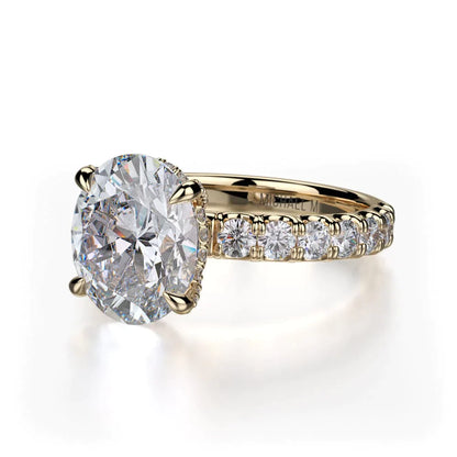 Michael M Hidden Halo Oval Engagement Ring