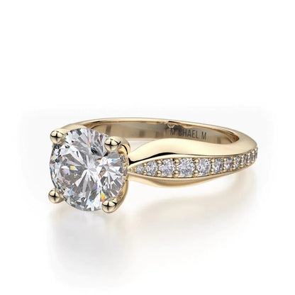 Michael M Hidden Halo Round Engagement Ring