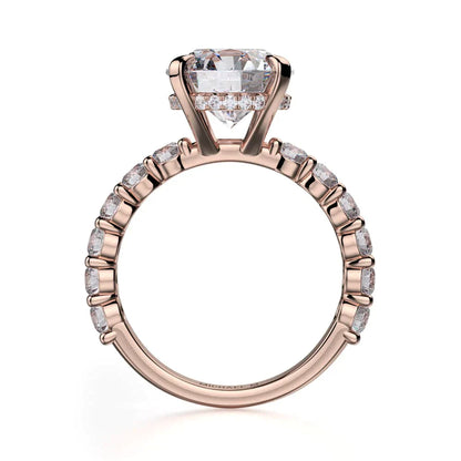 Michael M Center Stone Claw Prong Round Engagement Ring