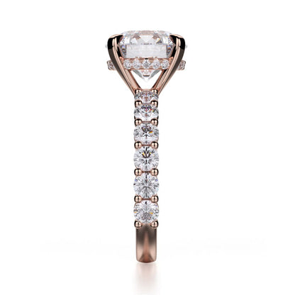 Michael M Center Stone Claw Prong Round Engagement Ring