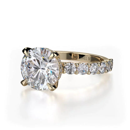 Michael M Center Stone Claw Prong Round Engagement Ring
