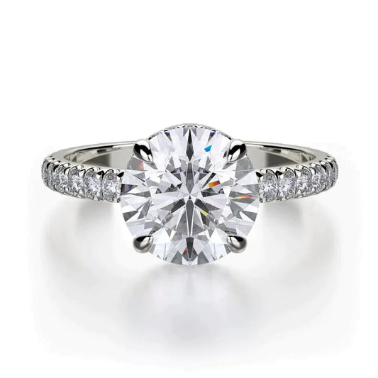 Michael M Hidden Halo Round Engagement Ring