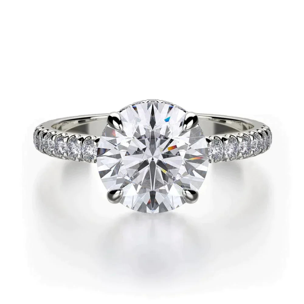 Michael M Hidden Halo Round Engagement Ring