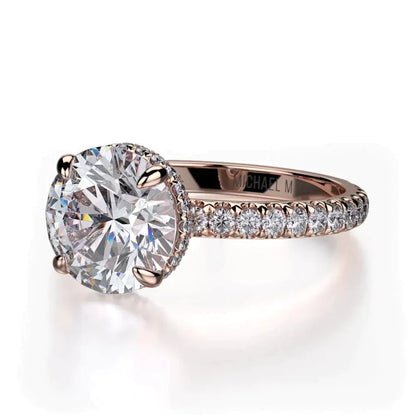 Michael M Hidden Halo Round Engagement Ring