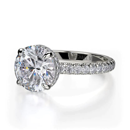 Michael M Hidden Halo Round Engagement Ring