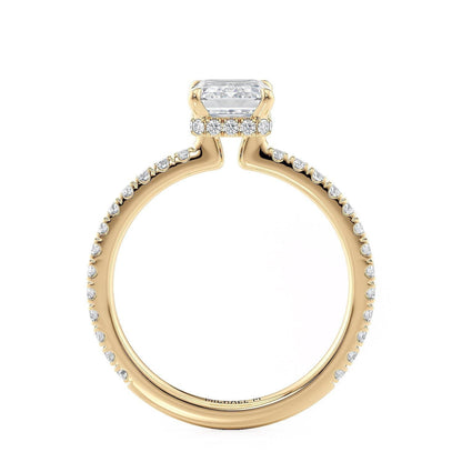Michael M Hidden Halo Emerald Engagement Ring