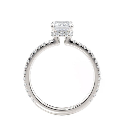 Michael M Hidden Halo Emerald Engagement Ring