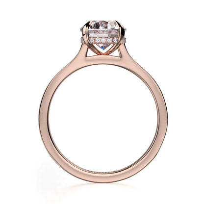 Michael M Hidden Halo Oval Engagement Ring