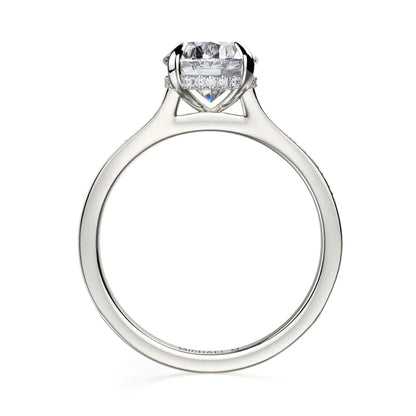 Michael M Hidden Halo Oval Engagement Ring