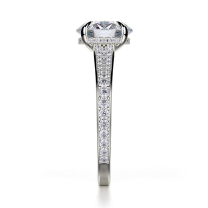 Michael M Hidden Halo Oval Engagement Ring