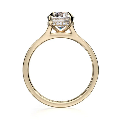 Michael M Hidden Halo Oval Engagement Ring