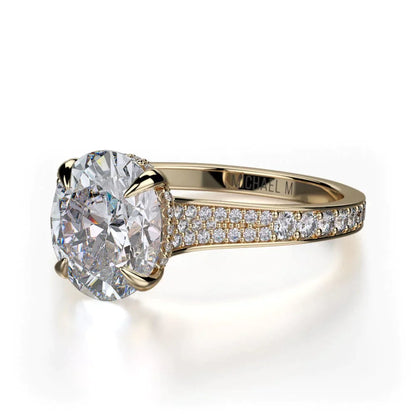 Michael M Hidden Halo Oval Engagement Ring