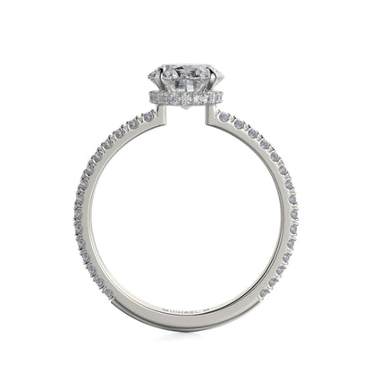 Michael M Hidden Halo Oval Engagement Ring
